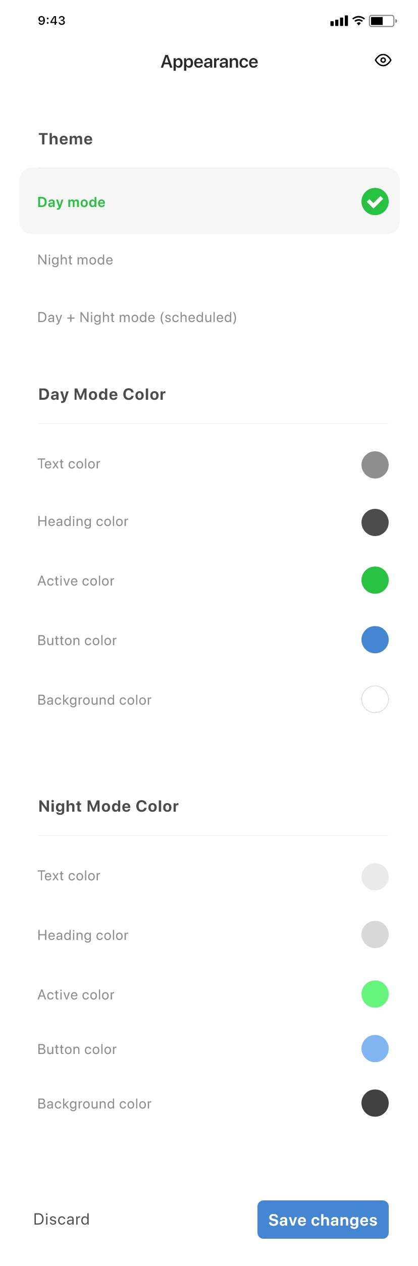 Appearance Page