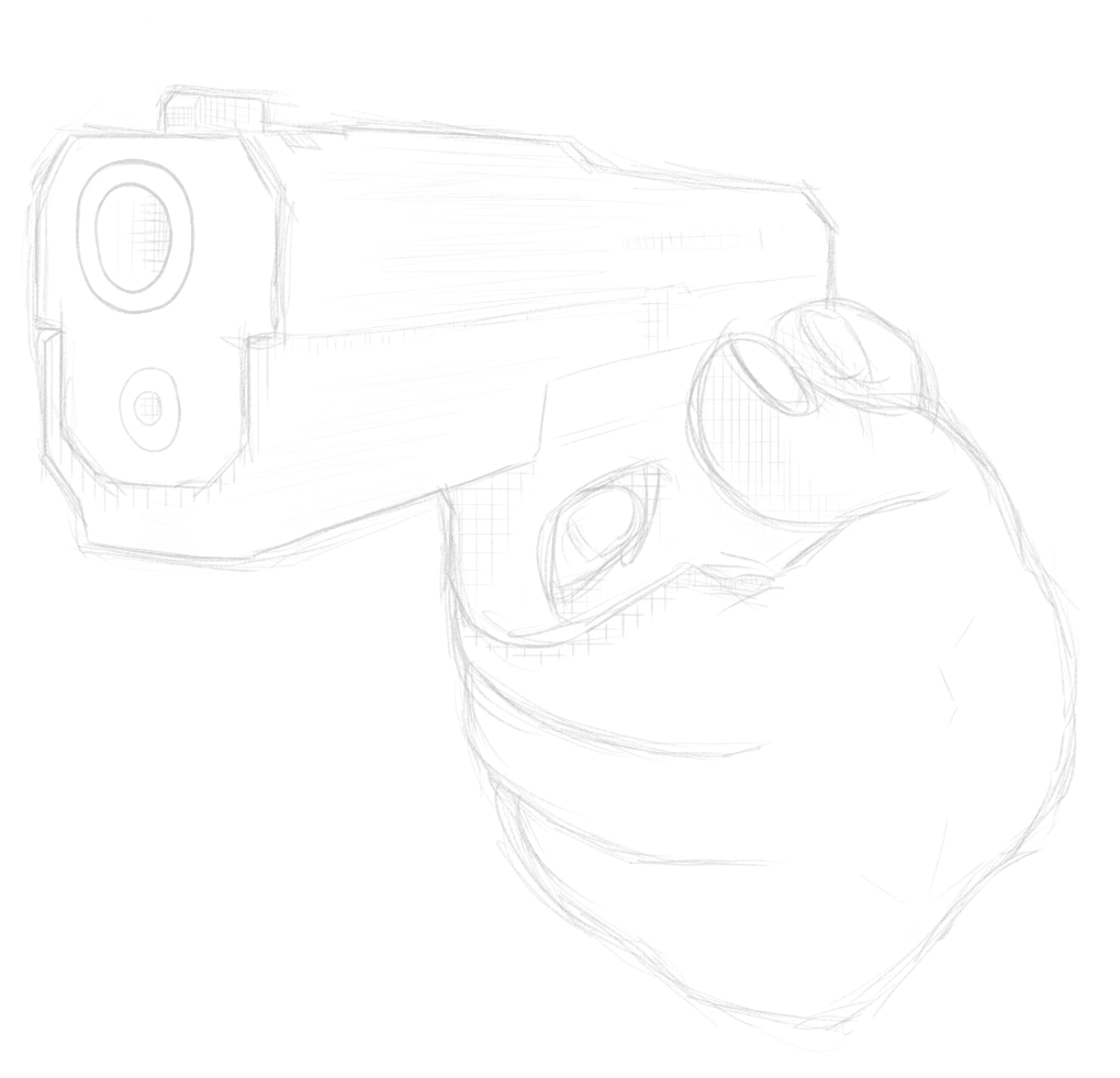 Gun pointing at kid
